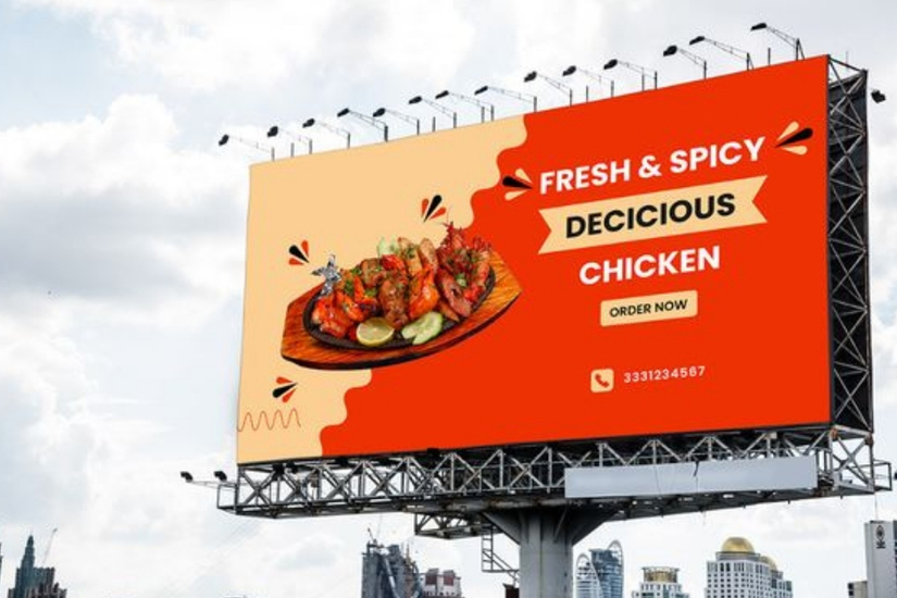 iklan reklame billboard berisi promosi makanan