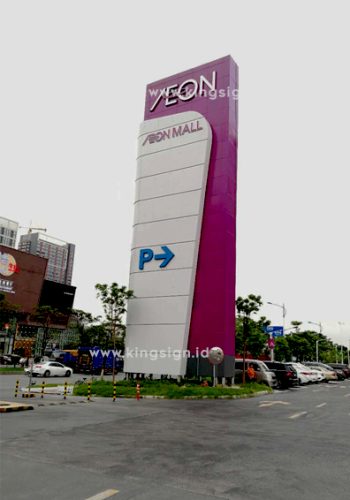 desain pylon sign untuk mall